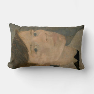 Self-Portrait (Young Man) (by Jan Mankes) Lumbar Pillow