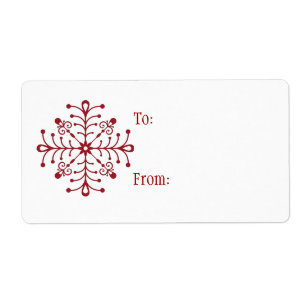 Self-Stick Christmas Gift Tag: Snowflake