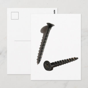 Self Tapping Black Screw Builder Construction Postcard