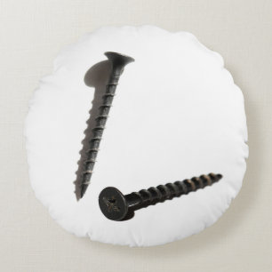 Self Tapping Black Screw Builder Construction Round Pillow