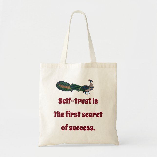 Self-Trust Is The First Secret - Confidence Quote Tote Bag (Front)