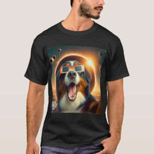 Selfie Bernese Mountain Dog Mens Solar Eclipse T-Shirt
