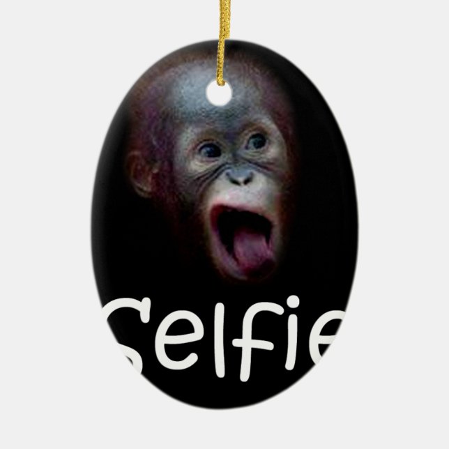 Selfie Ceramic Ornament (Front)