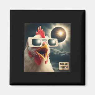 Selfie Chicken Kids Mens Solar Eclipse  Magnet