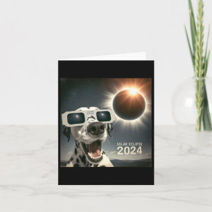 Selfie Dalmatian Kids Mens Solar Eclipse Dog Card