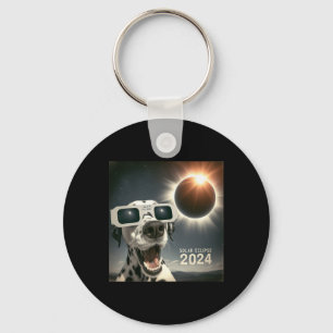 Selfie Dalmatian Kids Mens Solar Eclipse Dog Keychain