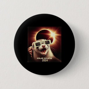 Selfie Ferret Kids Mens Solar Eclipse Ferret 2 Inch Round Button