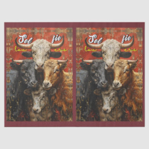 Selfie Lovers Cows Tissue Paper