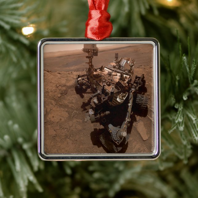 Selfie NASA Mars Curiosity Rover Red Planet Metal Ornament (Tree)
