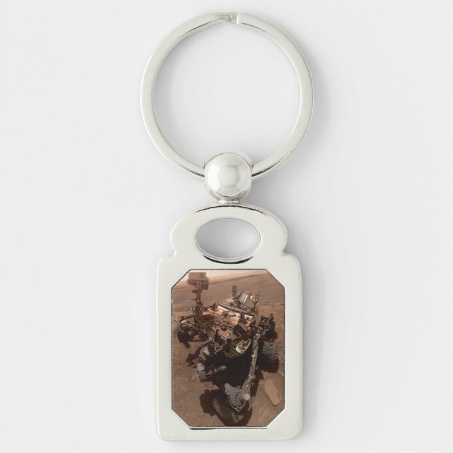 Selfie of Mars Curiosity Red Martian Landscape Keychain (Front)