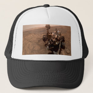 Selfie of Mars Curiosity Red Martian Landscape Trucker Hat