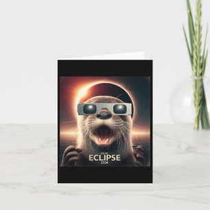 Selfie Otter Kids Mens Solar Eclipse Card