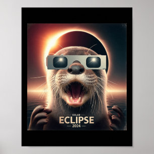 Selfie Otter Kids Mens Solar Eclipse Poster