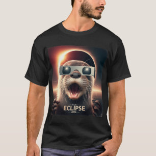 Selfie Otter Kids Mens Solar Eclipse T-Shirt