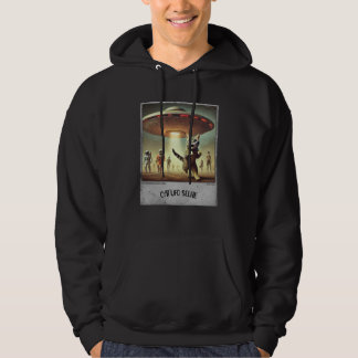 Selfie OVNI de chat : Kitty effrayé (Homme sweat -