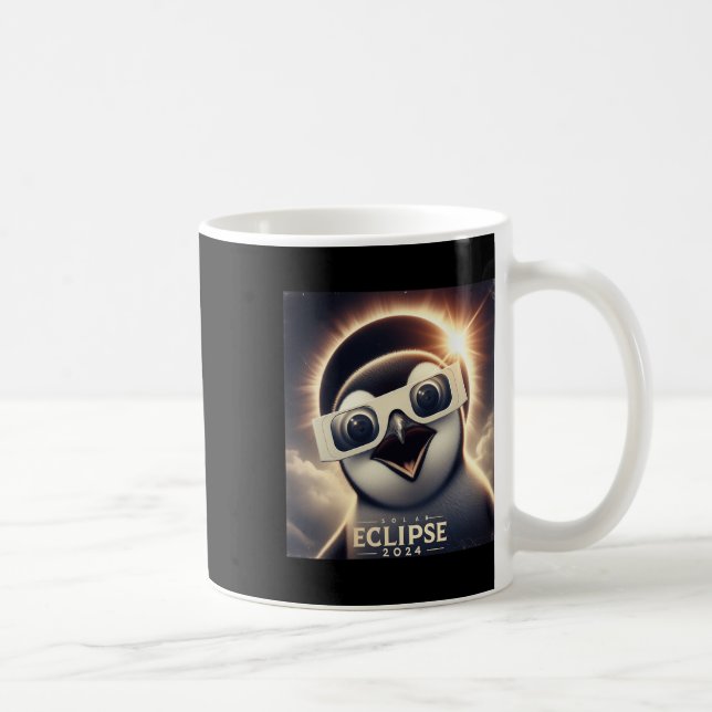 Selfie Penguin Kids Mens Solar Eclipse  Coffee Mug (Right)