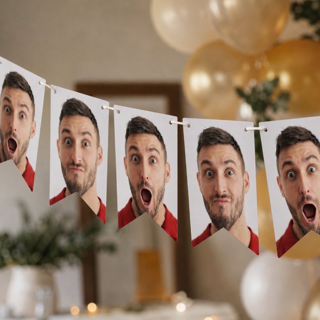 Selfie Photo Upload | Your Face Fun Party Bunting Flags (Creator Uploaded)