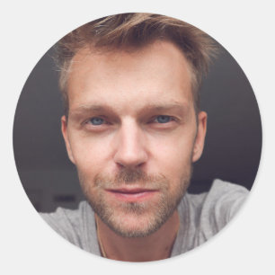 Selfie Photo Upload Your Face Fun Party Classic Round Sticker