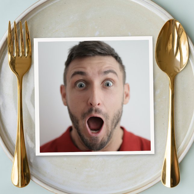 Selfie Photo Upload | Your Face Fun Party Napkin (Creator Uploaded)