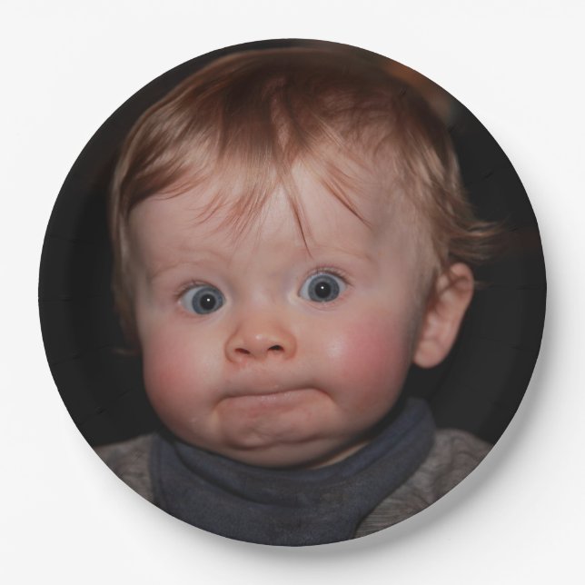 Selfie Photo Upload | Your Face Fun party  Paper Plate (Front)