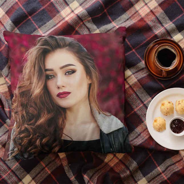 Selfie Photo Your Face Upload Fun Party Throw Pillow (Creator Uploaded)