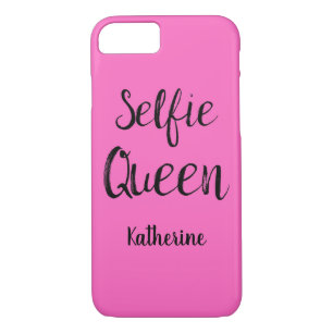 Selfie Queen Name Personalized Bright Pink Fuchsia Case-Mate iPhone Case