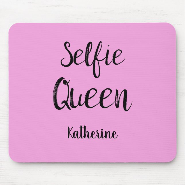 Selfie Queen Name Personalized Pink Mouse Pad (Front)