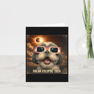 Selfie Shih Tzu Kids Mens Solar Eclipse  Card