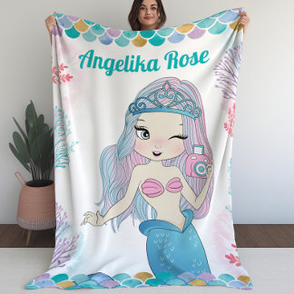 Selfie Sirène avec couverture de Coral Reef pour f