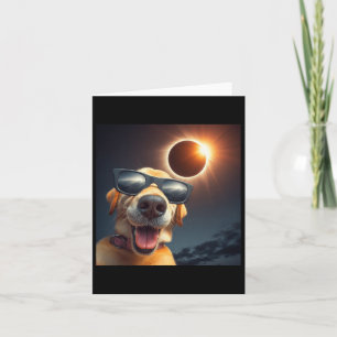 Selfie Solar Eclipse Wearing Gles Fun Dog Lovers Card