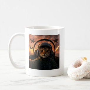 Selfie Squad Cat Funny Fighter Pilot Meme Cat Gen  Coffee Mug