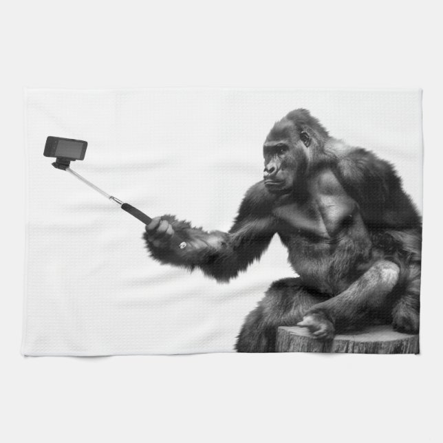 selfie stick kitchen towel (Horizontal)