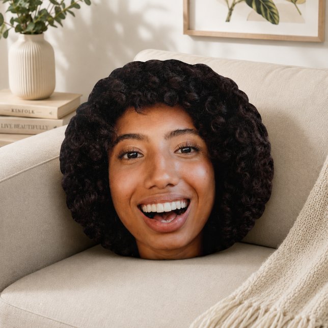 Selfie Throw Pillow | Custom Face Photo Gag Gift (Funny selfie pillow gift for friends, partners, family, roommates, and party surprises.)