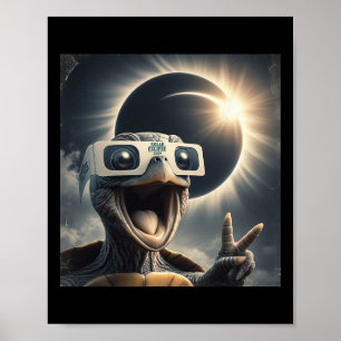Selfie Turtle Kids Mens Solar Eclipse  Poster