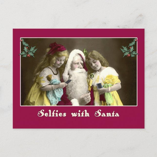 Selfies with Santa Cute Christmas Card (Front)