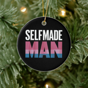 Selfmade Man Transgender Trans Pride Flag Transsex Ceramic Ornament