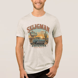 Seligman Arizona Historic Route 66 Vintage Motel Tri-Blend Shirt
