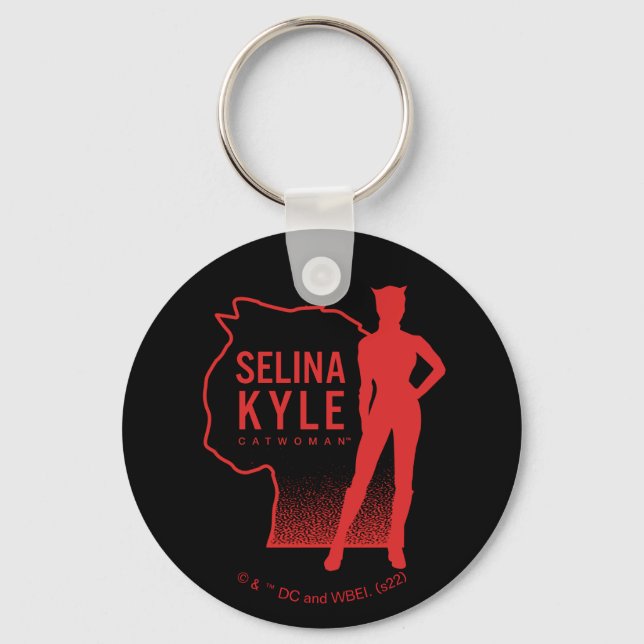 Selina Kyle Catwoman Outline Logo Keychain (Front)