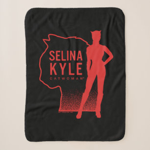 Selina Kyle Catwoman Outline Logo Sherpa Blanket