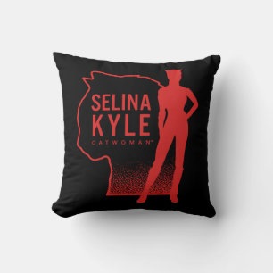 Selina Kyle Catwoman Outline Logo Throw Pillow