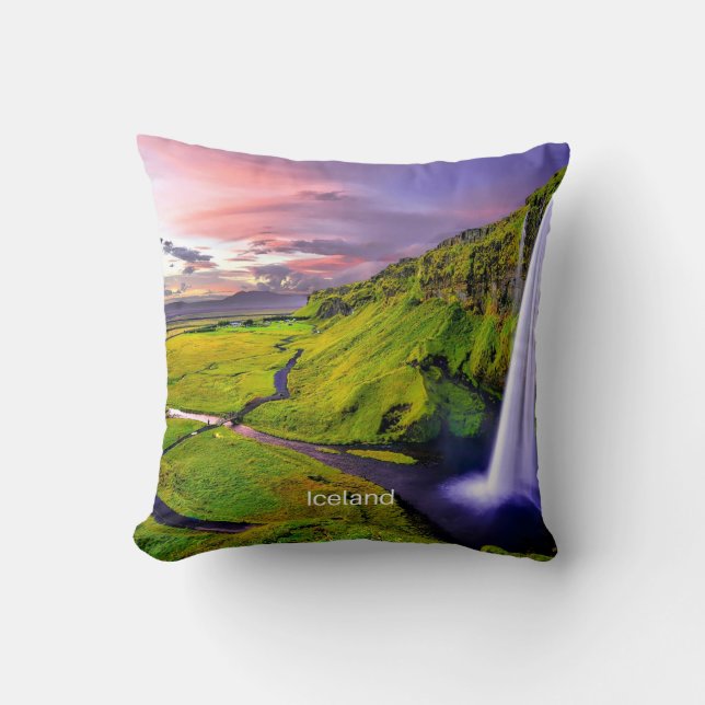 Seljalandfoss, Iceland Throw Pillow (Front)
