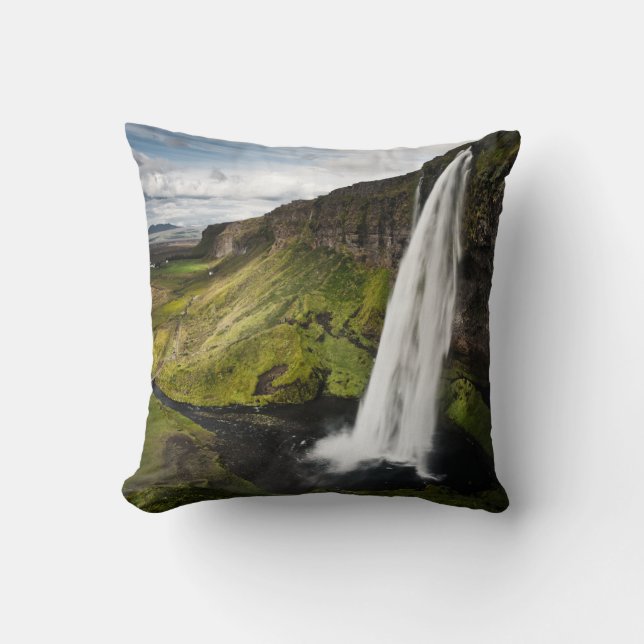 Seljalandsfoss Waterfall | Iceland Throw Pillow (Front)