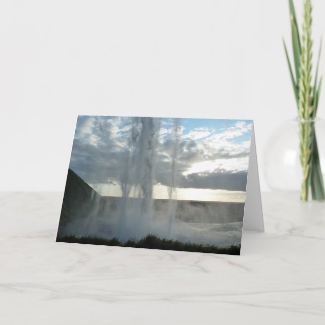 Seljalandsfoss Waterfall in Iceland greeting card (Front)