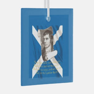 Selkirk Grace Burns Night Quote And Saltire Glass Ornament