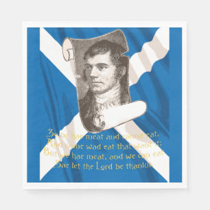 Selkirk Grace Burns Night Quote And Saltire Napkin