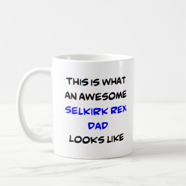 selkirk rex dad, awesome coffee mug (Left)