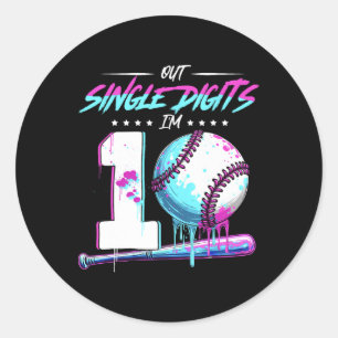 Sell 10 Years Old Birthday Double Digits 10 Birthd Classic Round Sticker