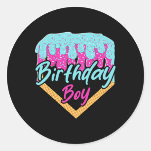 Sell 8 Year Old Ice Cream Drip 8th Birthday Boy Nu Classic Round Sticker