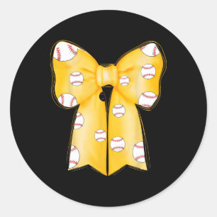 Sell Bow Coquette Funny Sell Lover Yellow Team Classic Round Sticker