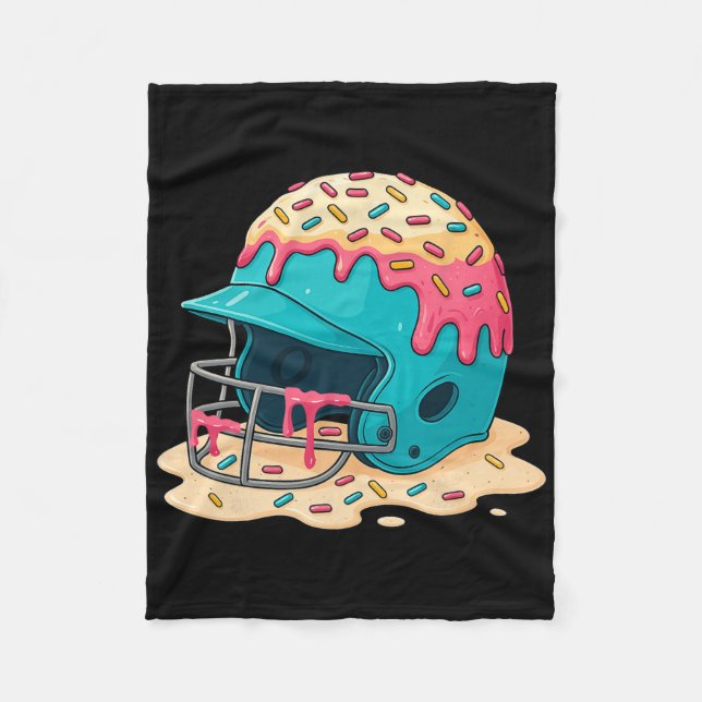 Sell Catcher Helmet With Face Mask Ice-cream Dripp Fleece Blanket (Front)